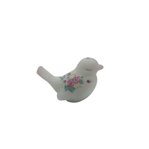 Fenton Rose Garden Songbird Song Bird Hand Painted By S Jackson